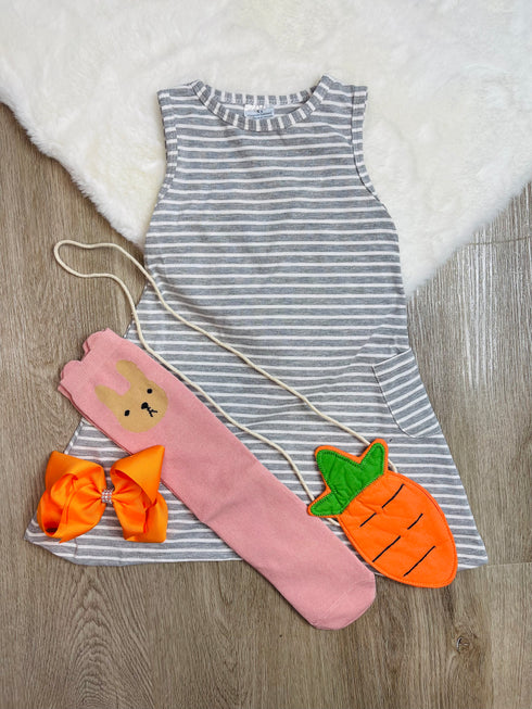 Bowtism Classic Spring Dress with Purse,Socks & Matching Bow - Bowtism