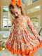 Bowtism Girls Fall Boho Floral Twirl Dress with Matching Bow - Bowtism