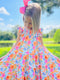 Girls Summer Flower Twirl Dress with Matching Bow - Bowtism