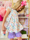 Girls Colorful Pencil Ruffled Shorts Set with Matching Bow - Bowtism