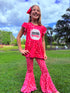 Girls Flare Pants Outfit Set with Matching Bow