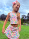 Girls Retro Theme Park Skort Set with Matching Bow