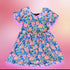 Girls Tropical Floral Dress + Matching Bow (Pink)