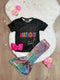 Bowtism Birthday Girl Flare Pants Set With Matching Bow - Bowtism