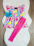 Girls Easter Jellybean Pant Set with Matching Bow - Bowtism