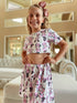Girls Bowtism Pretty Mouse Crop Skirt Set with Matching Bow - Bowtism