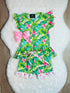 Bowtism Girls Jungle Flamingo Flutter Shorts Set with Matching Bow - Bowtism
