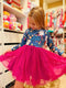 Bowtism Ghostly Floral Tutu Dress with Matching Bow - Bowtism