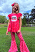 Girls Flare Pants Outfit Set with Matching Bow