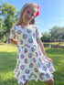 Girls Smile Face Dress with Matching Bow - Bowtism