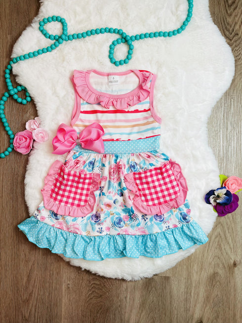 Bowtism Sweet Amelia Play Dress with Matching Bow - Bowtism