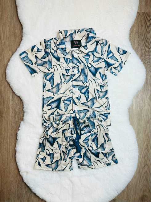 Bowtism Boys Stingray Shorts Set - Bowtism