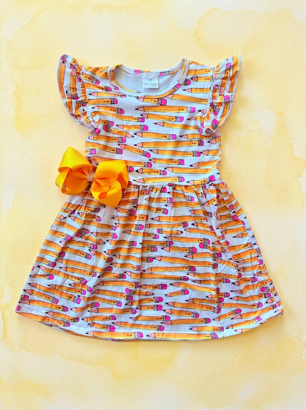 Pencil Dress for Girls with Matching Bow