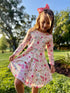 Girls Pink Pumpkin Dress with Matching Bow - Bowtism