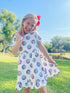 Girls Smile Face Dress with Matching Bow - Bowtism