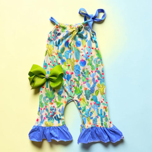 Baby Boho Cactus Romper + Matching Bow
