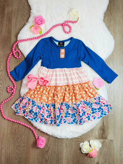 Bowtism Mary Jane Tiered Dress With Matching Bow - Bowtism