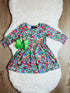 Bowtism Scary Jack Halloween Twirl Dress with Matching Bow - Bowtism