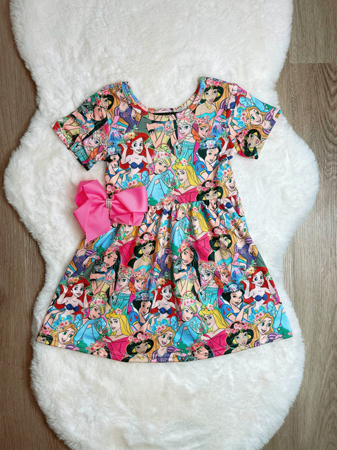 Bowtism Ultimate Princess Twirl Dress with Matching Bow - Bowtism