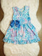 Bowtism Watercolor Sea Vibes Twirl Dress with Matching Bow - Bowtism