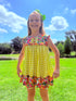 Girls Tropical Floral Shorts Set & Matching Bow