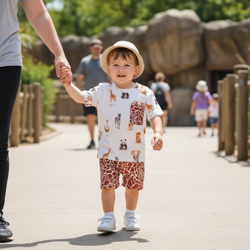 Boys Zoo Vacation Shorts Outfit Set