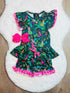 Bowtism Jungle Monkey Flutter Shorts Set with Matching Bow - Bowtism