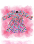 Girl’s Floral Spring Dress with matching bow