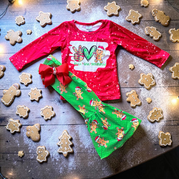 Girls' Gingerbread Cookie Flare Set with Matching Bow