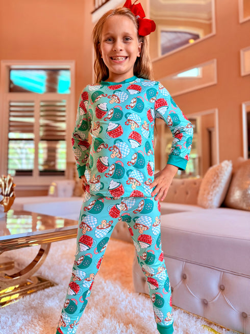 Boy Girl Hot Cocoa Pajamas Set - Bowtism