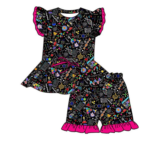Bowtism Mosi Science is Cool Shorts Set with Matching Bow - Bowtism