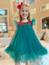 Bowtism Girls Christmas Plaid Tutu Twirl Dress with Matching Bow - Bowtism