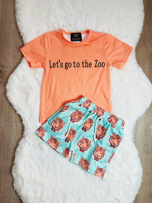 Bowtism Boys Let's Go To The Zoo Shorts Set - Bowtism
