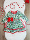 Bowtism Christmas Holly Layered Pocket Twirl Dress with Matching Bow - Bowtism