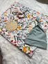Bowtism Boho Swaddle Set with Wooden Birth Plate, Hat & Headband - Bowtism