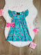 Bowtism Flamingo Talk Flutter Dress with Matching Bow - Bowtism