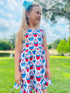 Girls Patriotic Cupcake Dress with Matching Bow - Bowtism