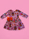 Girls Preppy Pink Halloween Fall Dress with Matching Bow - Bowtism