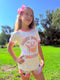 Girls Pink School Shorts Set with Matching Bow