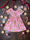 Girls Pink Gingerbread House Dress with Matching Bow