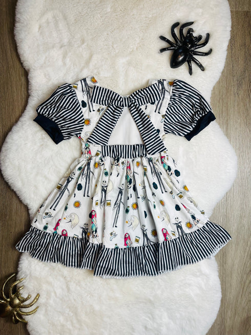 Bowtism Halloween Jack Bow Dress with Matching Bow - Bowtism