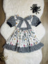 Bowtism Halloween Jack Bow Dress with Matching Bow - Bowtism