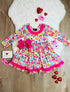 Bowtism Paris Love Macaroon Ruffle Twirl Dress With Matching Bow - Bowtism