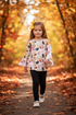 Girls Purple Halloween Spooky Pants Set with Bow