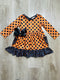 Bowtism Classic Orange Diamonds Pocket Dress with Matching Bow - Bowtism
