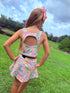 Girls Retro Theme Park Skort Set with Matching Bow