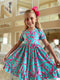 Bowtism Blue Ocean Lobster Shore Dress with Matching Bow - Bowtism