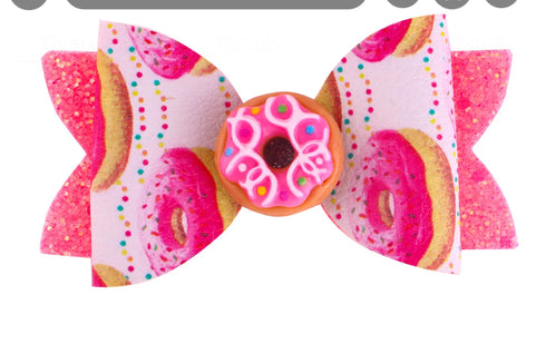 Bowtism Pink Glitter Donut Bow - Bowtism