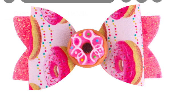 Bowtism Pink Glitter Donut Bow - Bowtism