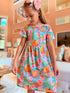 Girls Pastel Floral Pumpkin Dress with Matching Bow - Bowtism